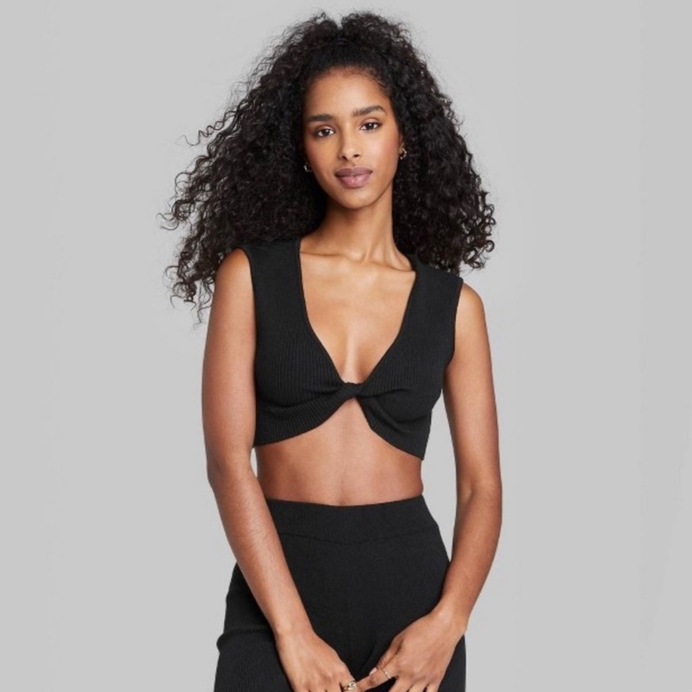 Wild Fable Black Knit Crop - Reversible - NWOT